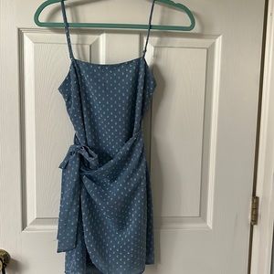 Light blue wrap dress